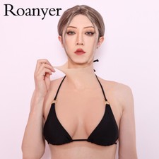 Roanyer Silicone East West Shape C Cup Fake Breast Form for Crossdresser Cosplay