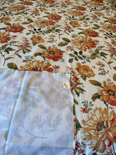 Autumn Floral Tablecloth 84x59 Rectangle Classic Multicolor Mosaic Garden Poly - Picture 4 of 24