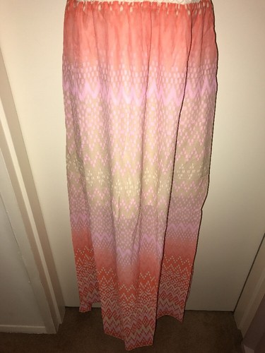 TRIXXI Juniors' Mixed Media Maxi Dress NATURAL/CORAL/PINK Size XL NWT Summer Hot - Picture 6 of 12