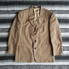 Lands End Sz 42 Reg. 100 Lambswool Lined 3 Button Blazer Sportcoat Light Brown