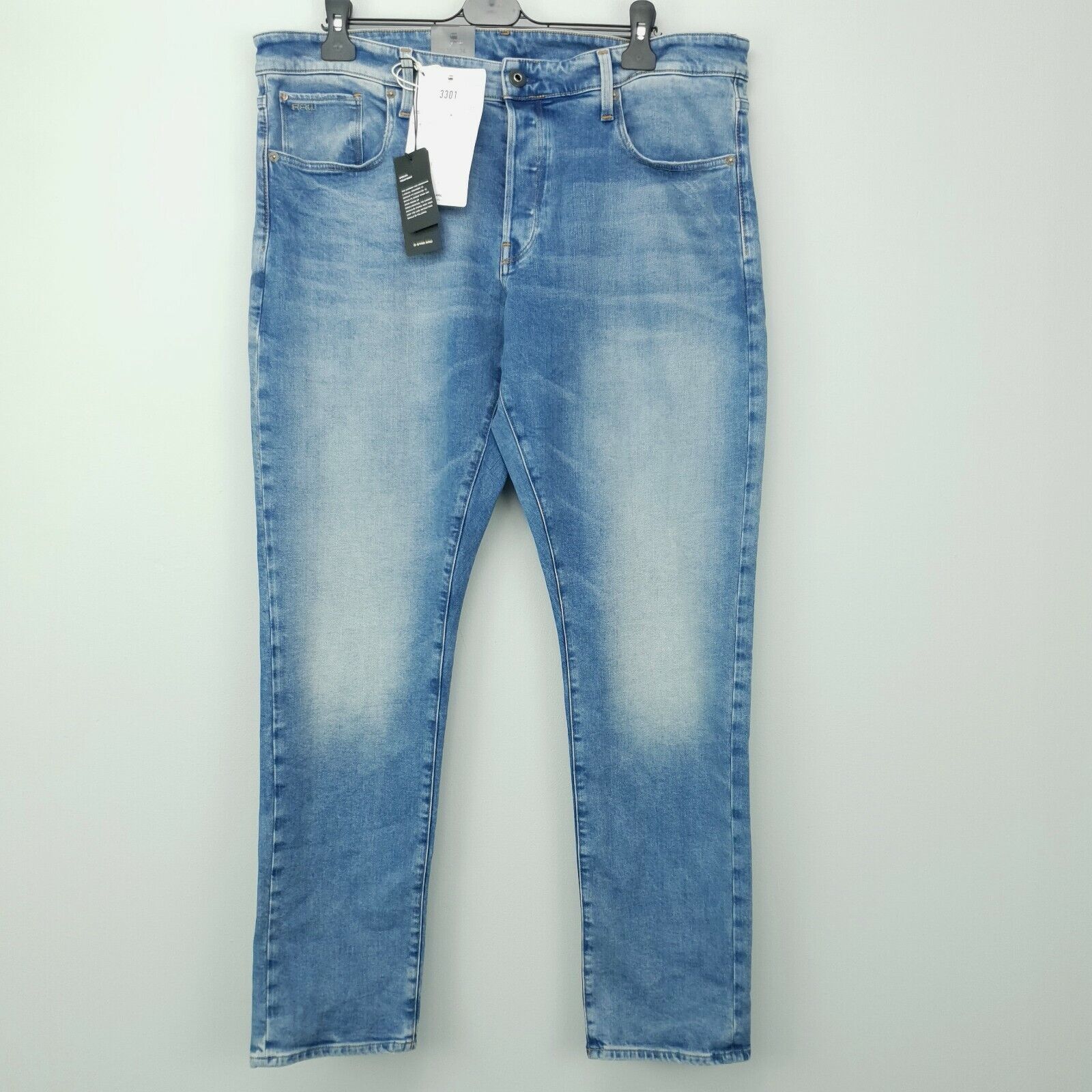 G-Star Raw 3301 STRAIGHT Mens STRETCH Factory Cheap SALE Start outlet Jeans L34 RRP W38 Ligh £90