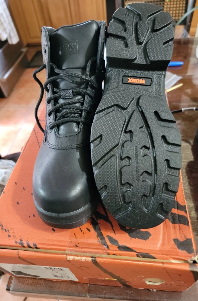 WORX BY REDWING 5266 COMPOSITE TOE SIDE ZIP BLACK LEATHER 6.5 Male