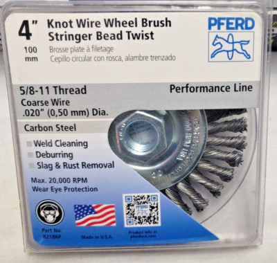 PFERD Mini Wheel Brushes 81656P 4  x 1/2  Twist Knot .012  Carbon Steel Wire 10p