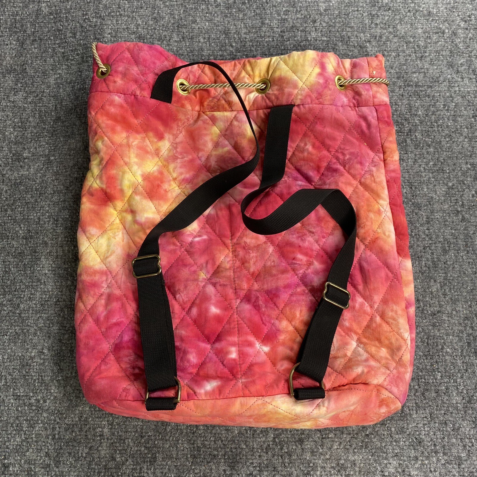 Boho Drawstring Bag Backpack Hippie Festival Quil… - image 7