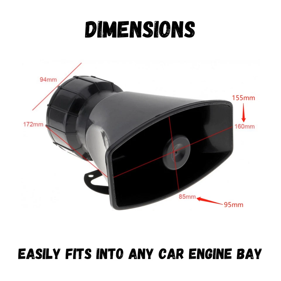 Programmable Car Horn 4 Custom MP3 Sounds 130DB Horn 12V Powered Wireless Remote - image 3 of 4