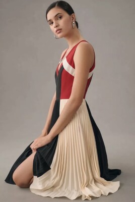 Anthropologie Maeve Pleated Colorblock Midi Dress Size 4 | eBay Anthropologie Maeve Pleated Colorblock Midi Dress Size 4 | eBay