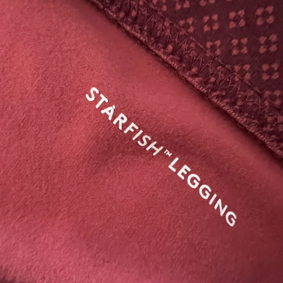 Leggings Lands' End Feminina Real Vermelha Borgonha Diamante Tamanho M Estrela do Mar - Imagem 3 de 4