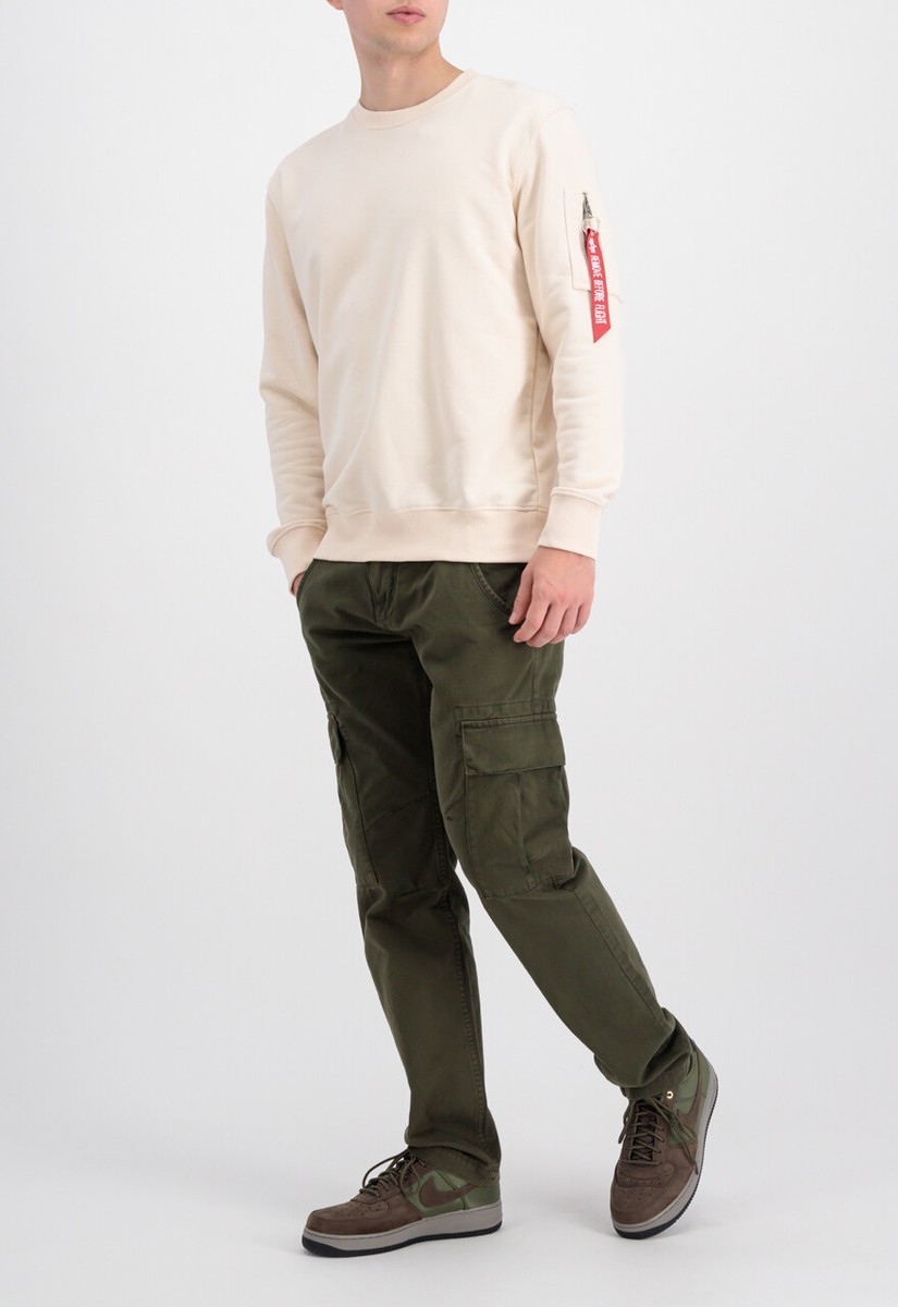 送料込★ALPHA INDUSTRIES★ Usn Blood Chit スウェットシャツ Alpha Industries USN Blood Chit Sweatshirt Jet Stream White