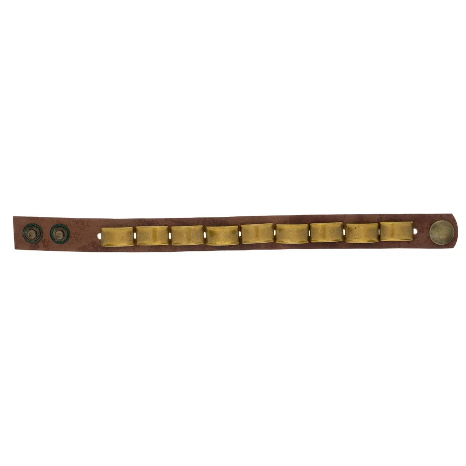 Véritable Cuir Bracelet - Laiton Bracelet,Manchette Poignet Bras Protection - Photo 3/3