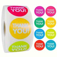 500PCS Thank You Colorful Round Stickers for Envelopes Backing 1.5 Inch Stickers