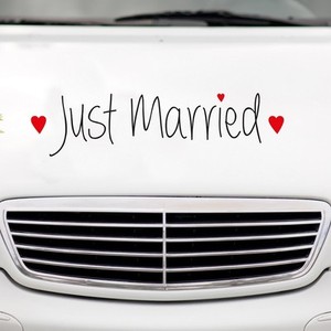 Car Sticker Just Married Heart Wedding Car Wedding Car Decorations