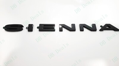 Gloss Black SIENNA Letter Emblem For 2021+ Toyota Sienna Rear Liftgate - OEM ABS, Self-Adhesive, No Drilling