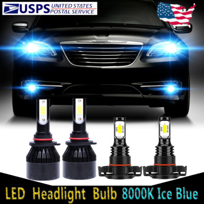 For Chrysler 200 2011-2012 - 4X LED Headlight High Low Beam + Fog Light Bulb C9L