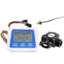 Digital Water Flow Meter G3/4 Thread Flow Sensor Displays Temperature Water Flow