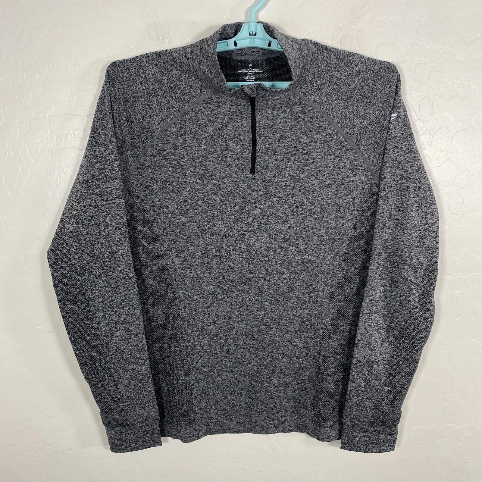 fabletics 1/4 zip pullover performance stretch gym training running jacket