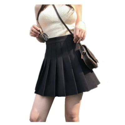Expédié de Paris - Jupe Plissé Noir Écolière Japonaise Uniforme Cosplay XS A 3XL - Photo 1/4