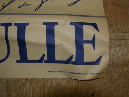Ancienne affiche politique Rassemblement du Peuple rançais Général De Gaulle RPF - Afbeelding 4 van 4
