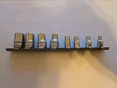 Snap On 1/4'' 3/8'' Drive E5-E16 Chrome Invert Torx Sockets With Rack Lot Of 8