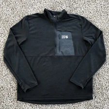 Mountain Hardwear Rogue Pursuit 1/4 Zip Pullover Mens Sz L Black Poly Base Layer