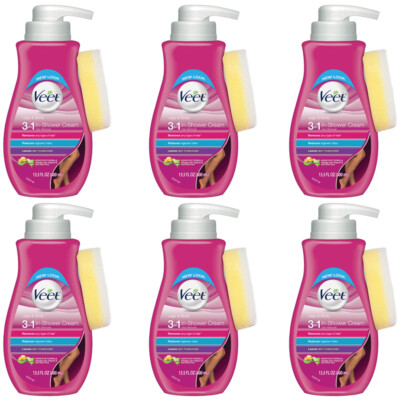 Pack of (6) New Veet Botanic Inspirations In Shower Cream, 13.5 fl Oz