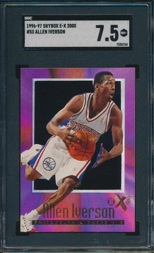 1996 SKYBOX E-X 2000 BASKETBALL #53 ALLEN IVERSON RC SGC 7.5 NM+ HOF ROOKIE