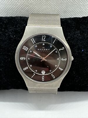 Skagen Sundby 233XLTTM Men's Gunmetal Gray Steel Mesh