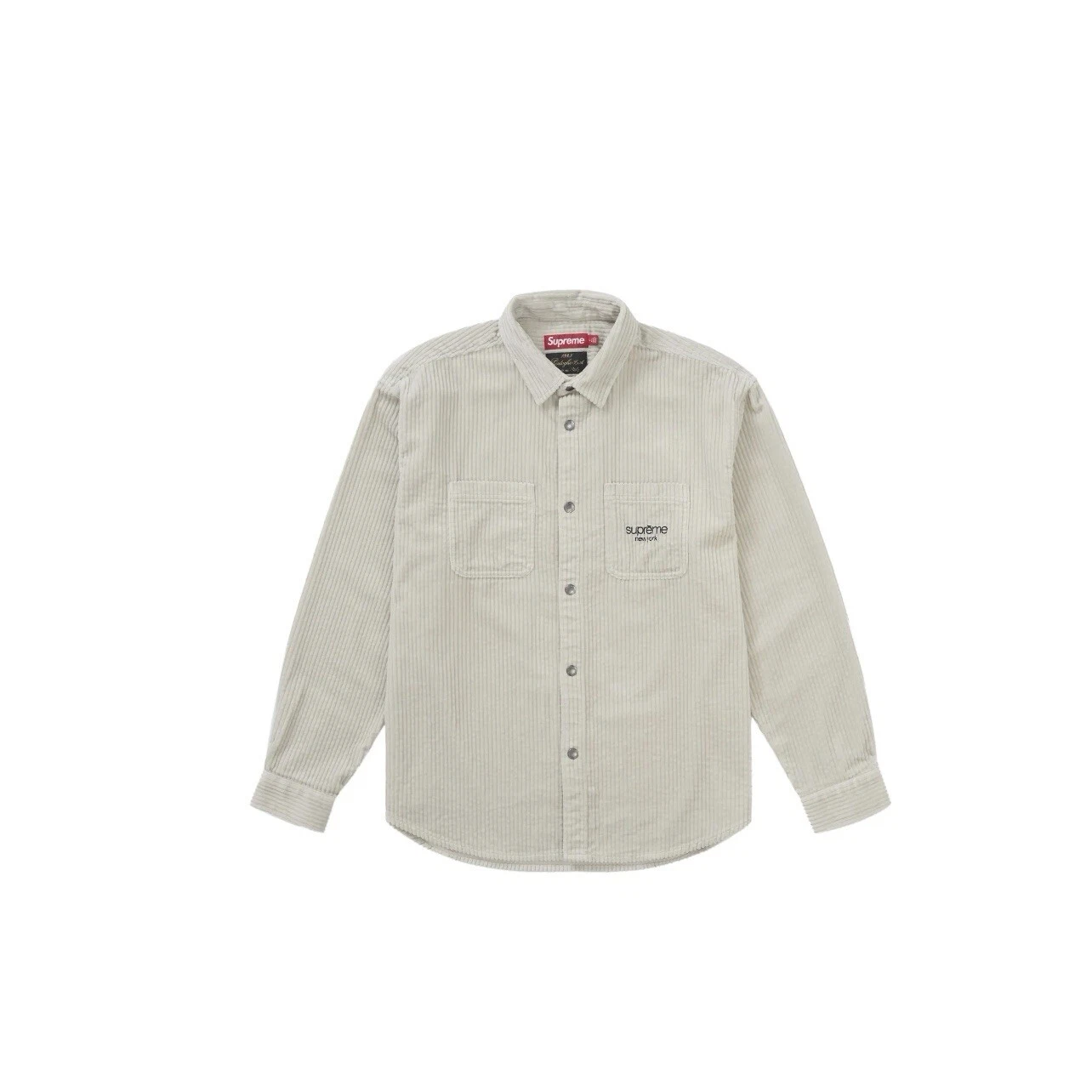 Chemise à pression Supreme large en velours côtelé baleine naturel Taille : Large