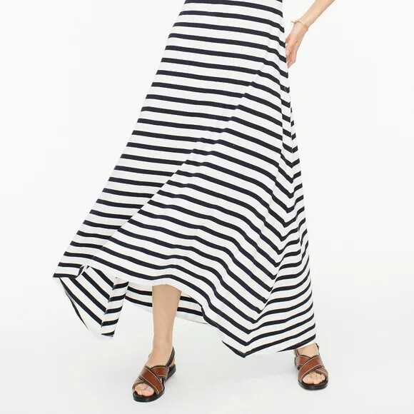 NWT J Crew S, M, L High-low Maxi Dress Navy White Stripe AO477 NWT | eBay
