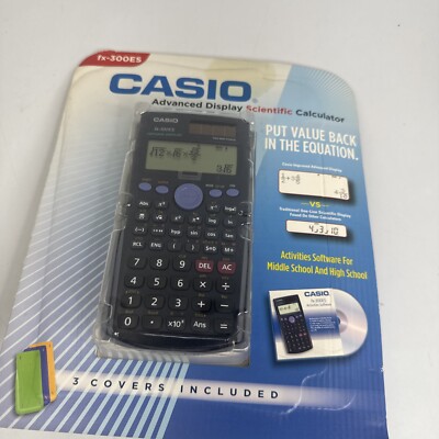 Casio FX-300ES Scientific Calculator 249 Function 3 Fashion Covers Activities CD