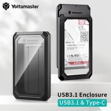 Yottamaster 2.5" 3.5" SATA USB 3.0 External Hard Drive Enclosure Case HDD SSD