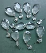 stock lotto n 150 🔴 Vintage Goccia Cristallo Perline di Cristallo Lampadario 🔴