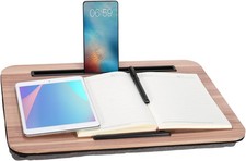 Portable Laptop Desk Fits Up to 16  Laptops, with Tablet Slot, Built-in Cushio