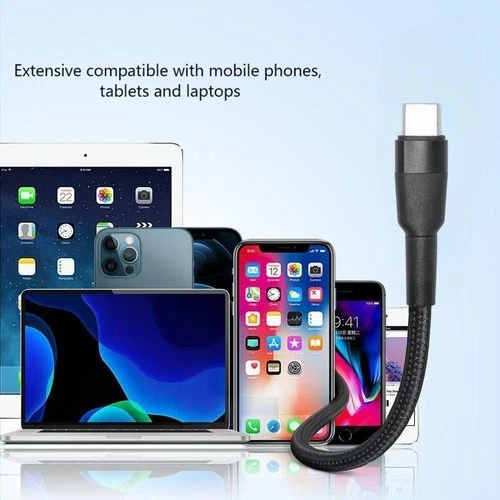 5-Pack 100W PD USB-C to USB-C Dual-Braided Super Fast Data Charging Cables 5 ft