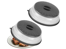 Microwave Splatter Covers 2 Pack 10.4" Collapsible Microwave Lid for Food, 300°F