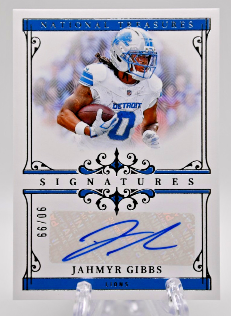 2025 Panini National Treasures Signatures Jahmyr Gibbs Auto /99 Detroit Lions🔥
