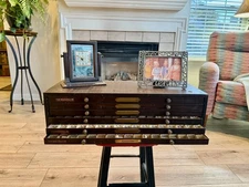 Antique C. & E. Marshall Watchmakers Cabinet/6 Drawer Metal