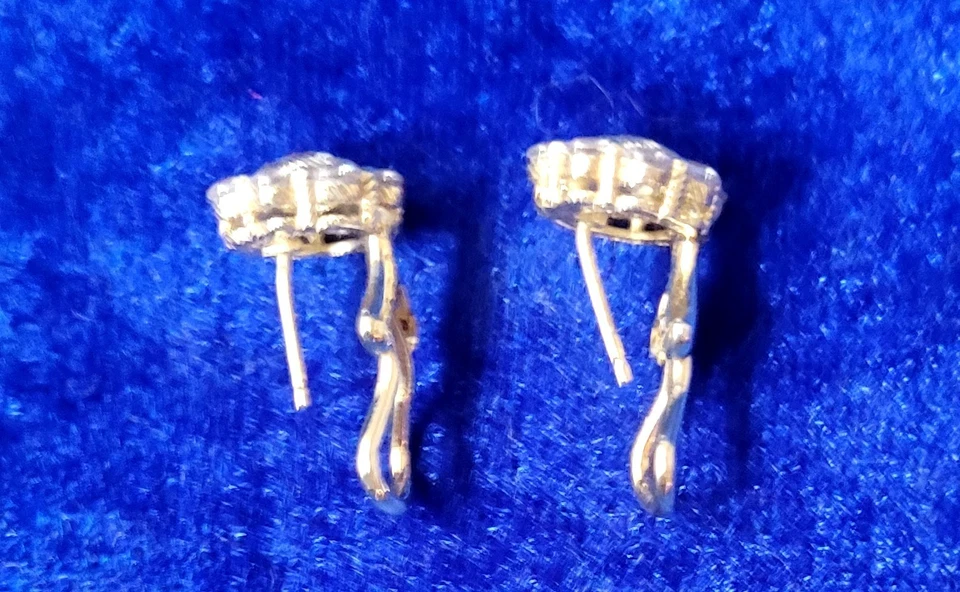 Pendientes Judith Ripka Vermiel 925 Floral Circonita Omega Trasera Foto 4 de 4