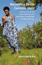 Marimekko For Uniqlo Denim Camisole Dress -  White Blue Floral - Medium NWT