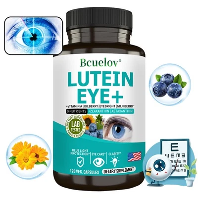 BCUELOV Lutein 40 mg Zeaxanthin Nahrungsergänzungsmittel für Augengesundheit 120 Kapsel