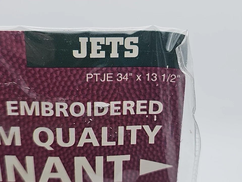 Banderín de fútbol americano New York Jets bordado oficial NFL 34" x 13-1/2" apliques Foto 3 de 4