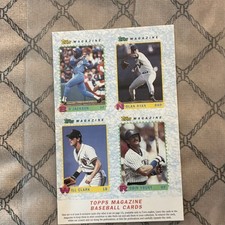 Topps Magazine 1990 Uncut 4-Card Panel Nolan Ryan Bo Jackson TM9-TM12