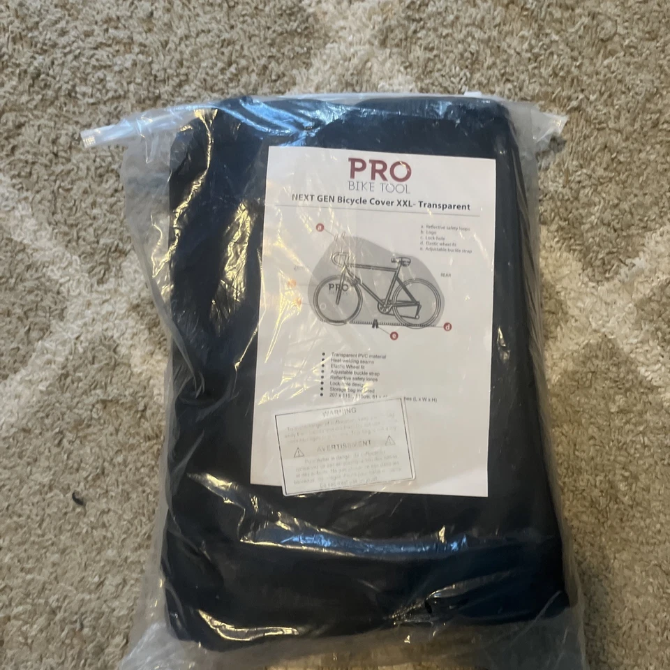Pro Bike Tool Next Gen Bicycle Cover XXL Transparent With Storage Bag New - Image 4 of 4
