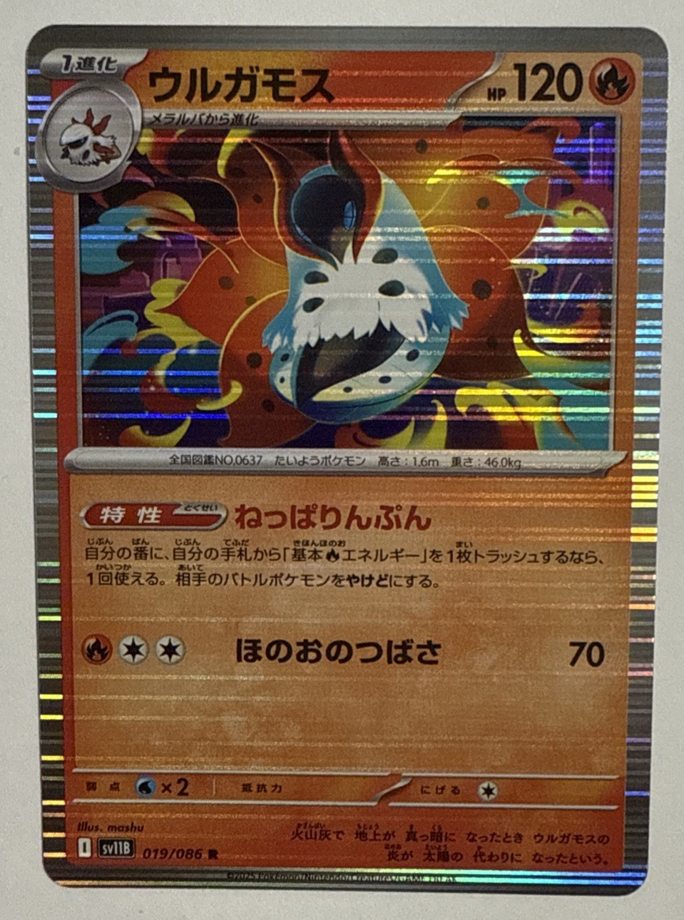 Volcarona - 019/086 Pokemon TCG Sv11b: Black Bolt Holo Card (Japanese) NM Mint