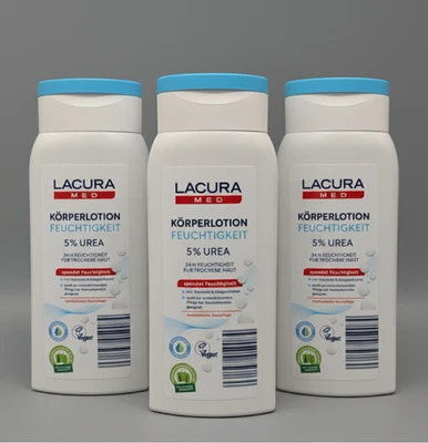 3x Lacura Med Körperlotion 5% Urea Feuchtigkeit 300ml Bodylotion Mandelöl Neu