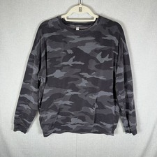 Athleta Studio to Street Camo Sweatshirt Gray Womens Size Medium Tencel Blend
