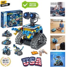 Robot Building Kit with Remote Control STEM Gifts for Boys Ages 8-12, Coding ...