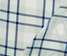 Blue-White-Multi Famous Maker Rayon Plaid Woven Fabric