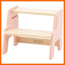 Wooden Step Stool,Height-Adjustable 2-Step Stool for Toddler  Kids,Kids' Ste...