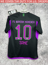 SANE BAYERN MUNICH JERSEY 2023-24 AWAY SOCCER SHIRT ADIDAS BOYS SIZE S