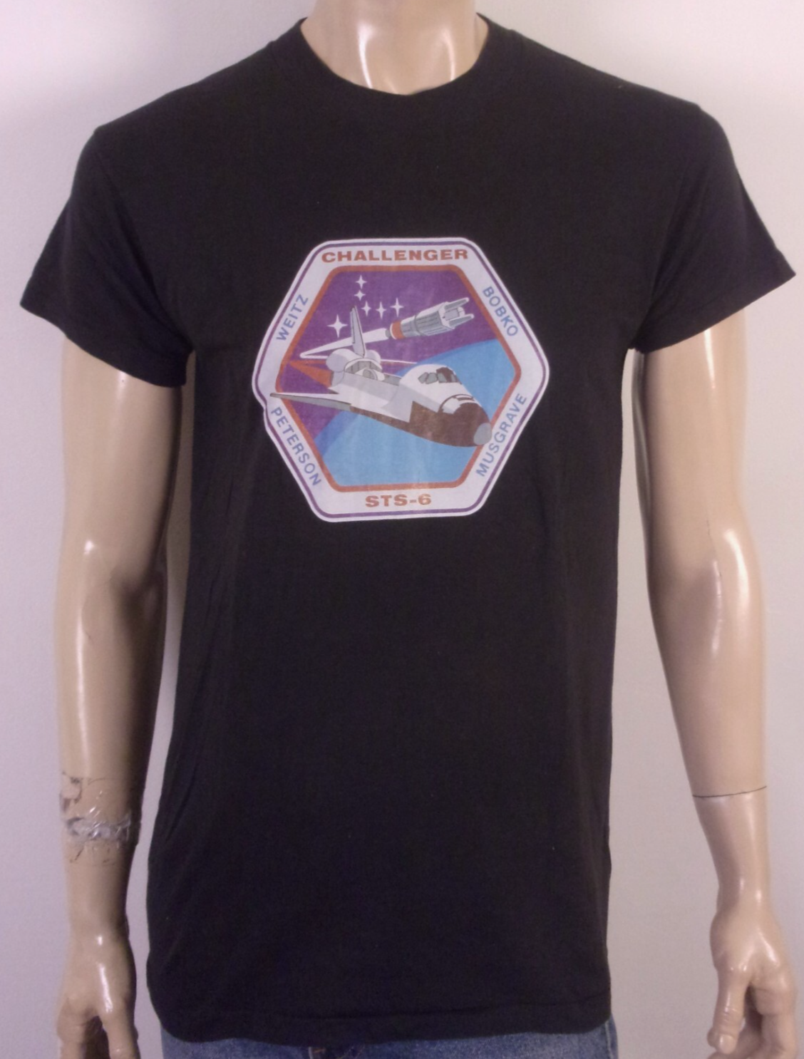 vintage 80s single stitch RARE NASA Challenger Space Shuttle T-Shirt thin XL